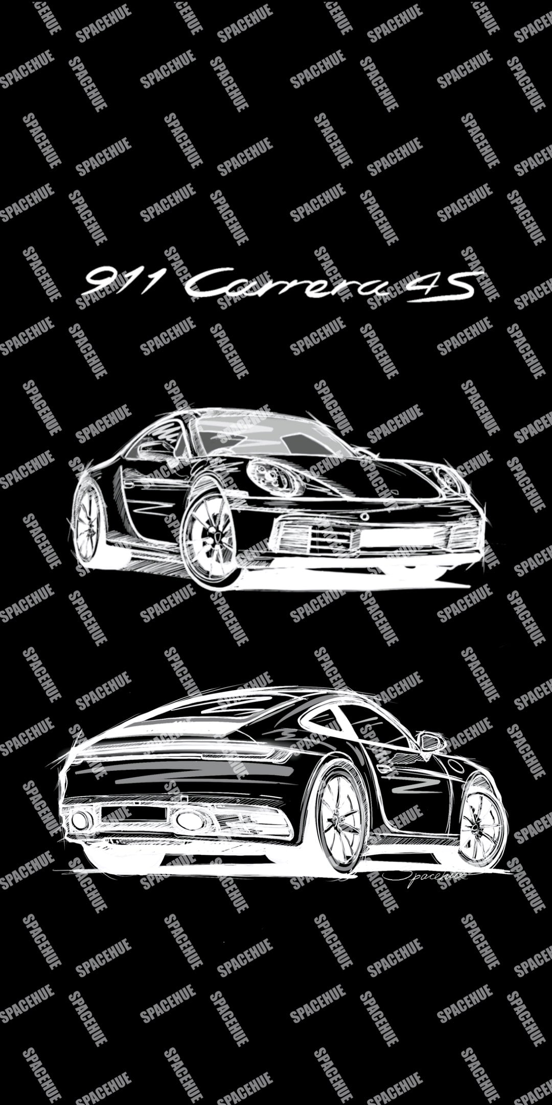 Porsche 911 -即揀即印 Notrace Case 仿玻璃面電話殻