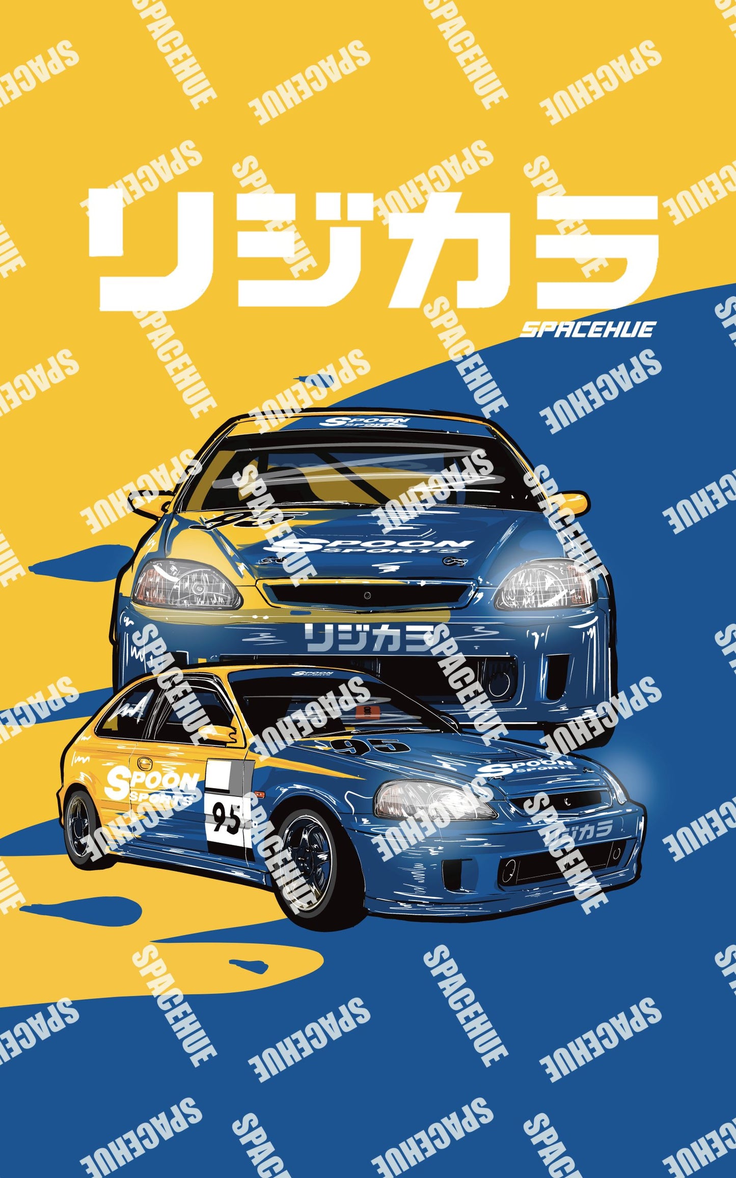 Honda Type R EK9 -即揀即印 Notrace Case 仿玻璃面電話殻