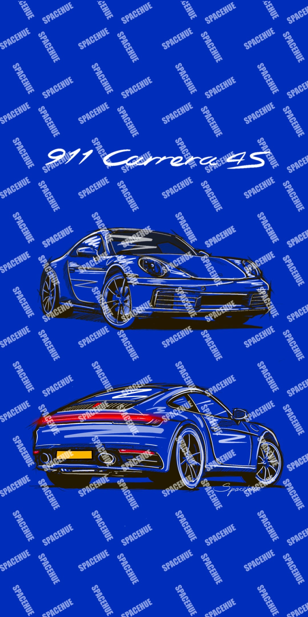 Porsche 911 -即揀即印 Notrace Case 仿玻璃面電話殻